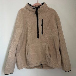 beige fleece pullover PINK
